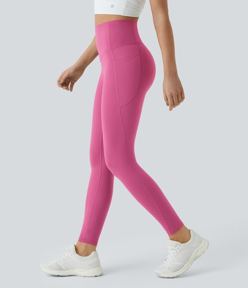 UltraSculpt™ SoCinched High Waisted Tummy Control Pocket Shaping Training Leggings  - Pink Power