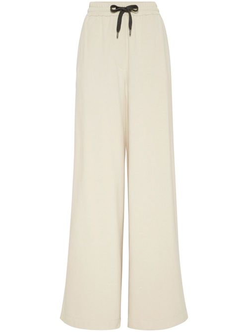 Drawstring wide-leg trousers - Neutrals