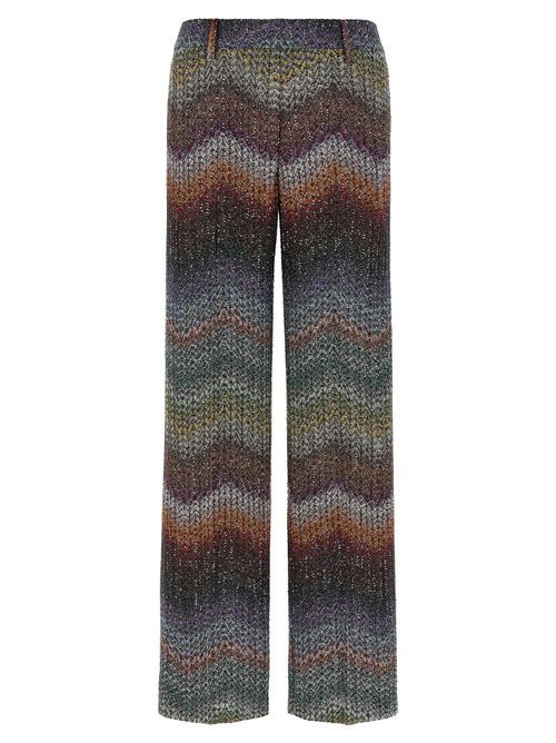 Zigzag Lamé Viscose Pants