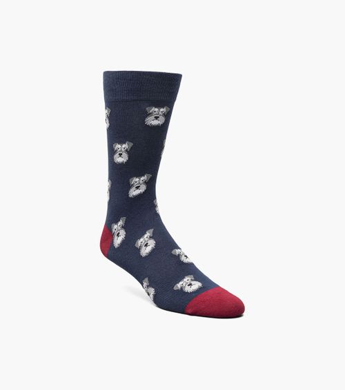 Florsheim Shoes Schnauzer Men's Crew Dress Socks Navy