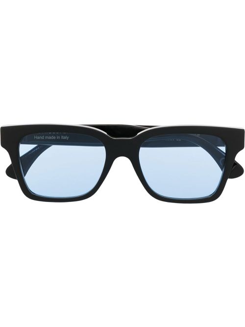 Square-frame logo sunglasses - Black