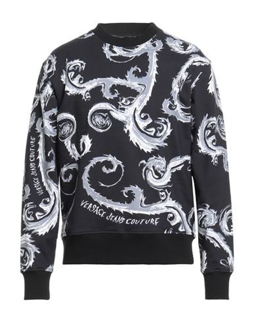 Man Sweatshirt Black Size L Cotton, Elastane