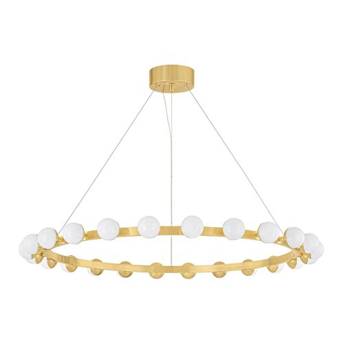 Vintage Brass LED Chandelier from the Linus Collection