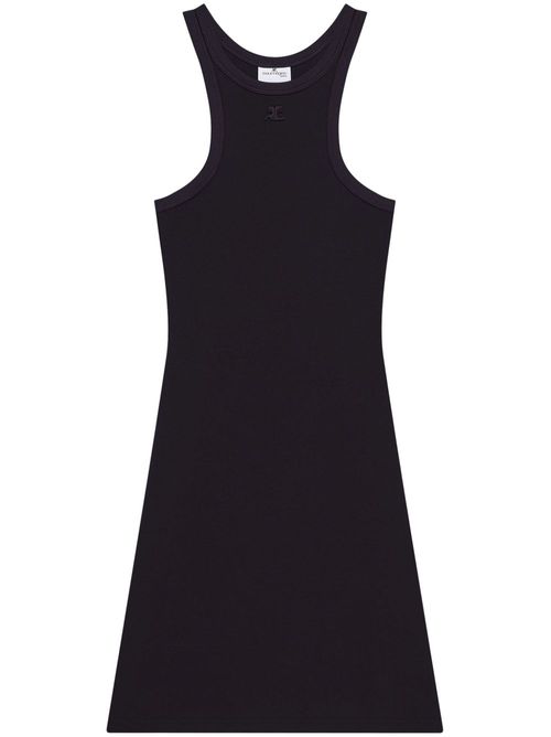 Scuba Cotton Racerback Dress — Black