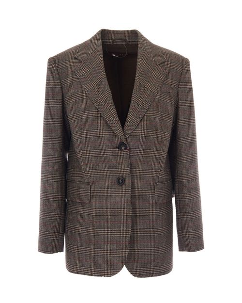 Brown Notched Lapel Blazer
