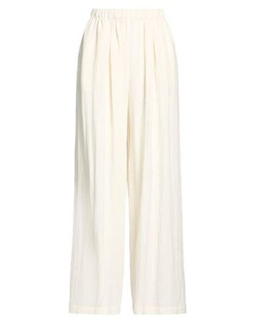 Woman Pants Ivory Size M Cotton, Polyester, Nylon, Linen