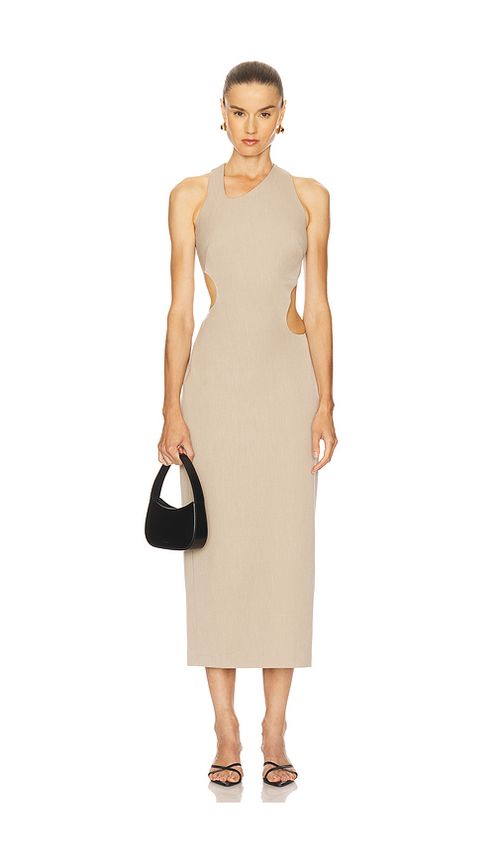 Camila Coelho Leona Midi Dress in Flax. XS also in L, M, S
