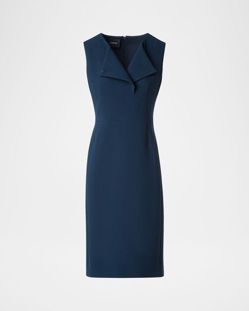 Double-Face Wool Crepe Sheath Dress