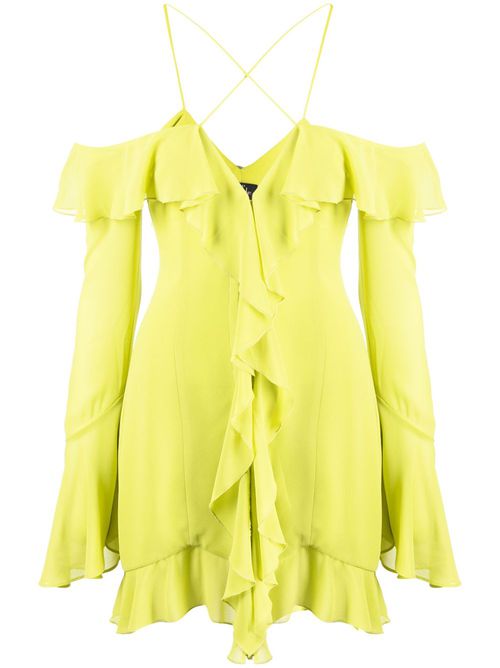 Selia ruffled chiffon mini dress - Green