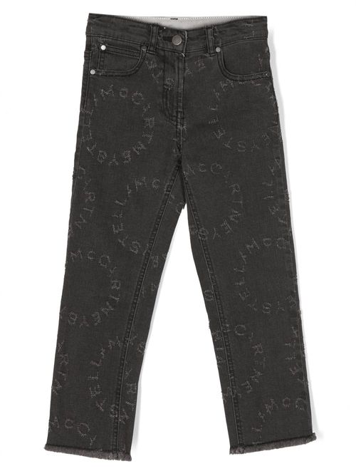 Logo-embroidered jeans - Grey