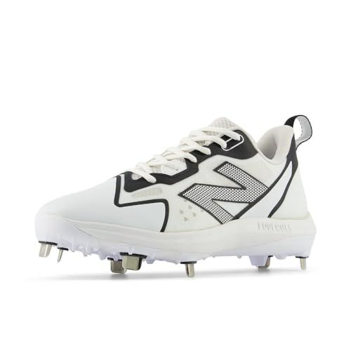 New Balance Women's FuelCell Romero Duo V2 Softball Shoe, White/Silver Metalic, 9