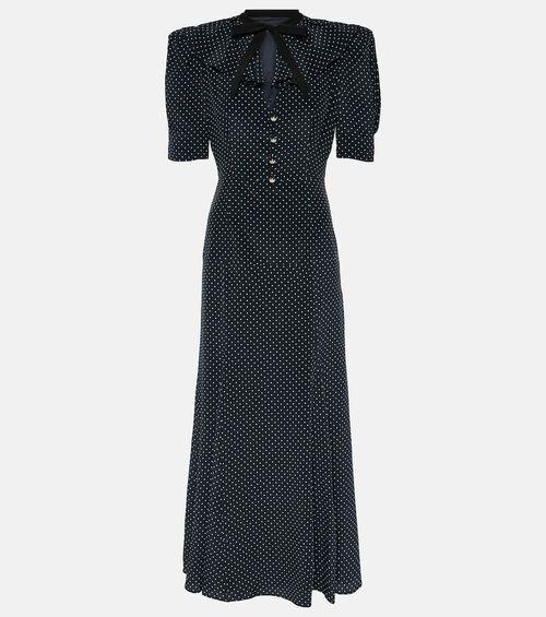Alessandra Rich Polka-dot silk midi dress
