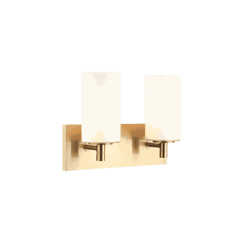 Aged Gold Brass Two Light Wall Sconce from the Candela Collection