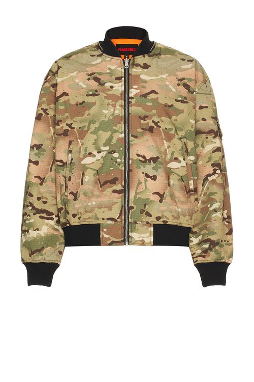 Pleasures Gem Camo Bomber in Green,Orange