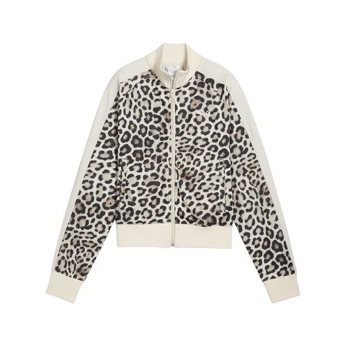 T7 Leo Luxe Cheetah Print Short Full Zip Track Jacket