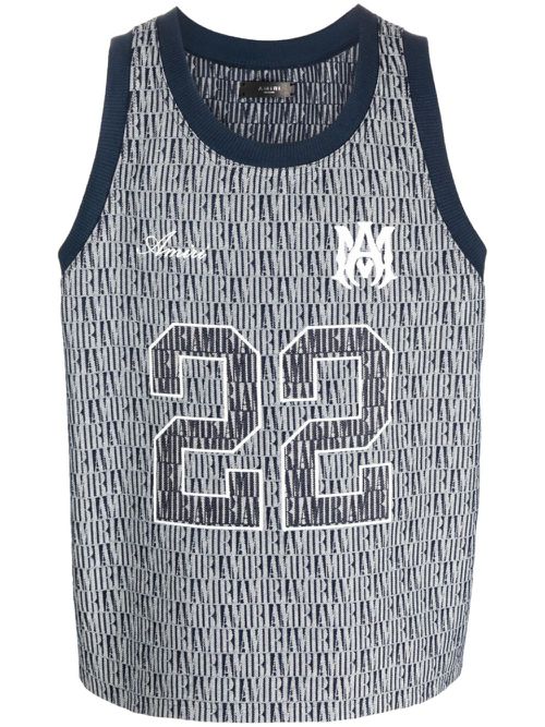 Graphic-print tank top - Blue