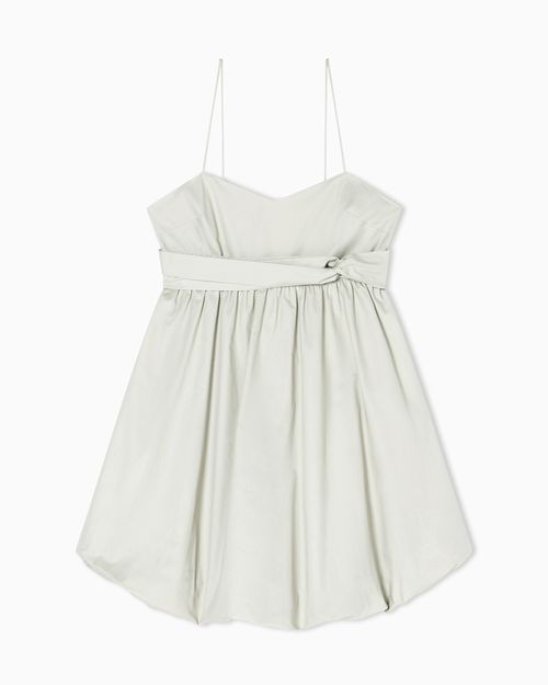 Chambray Balloon Dress with Knot