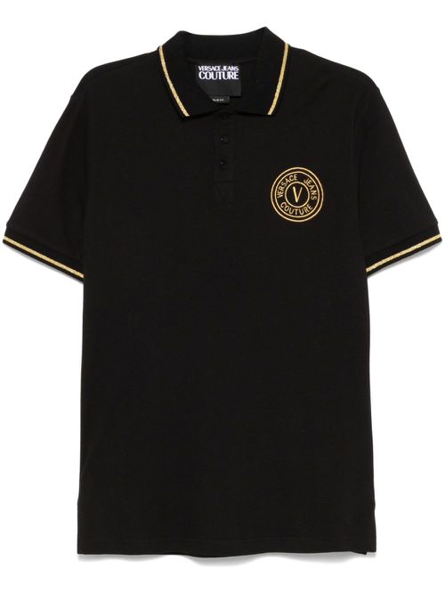 Logo-embroidered polo shirt - Black