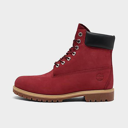 Men's 6 Inch Premium Waterproof Boots in Dark Red Nubuck