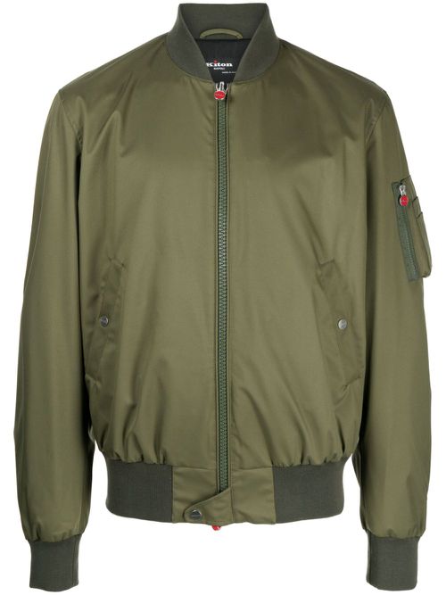Sleeve pocket bomber jacket - Green
