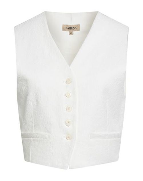 Woman Tailored Vest White Size 4 Cotton, Viscose, Elastane, Polyamide