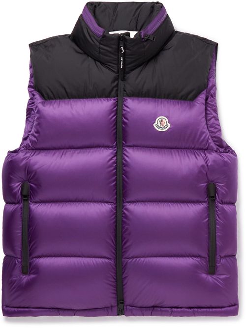 Ophrys Logo-Appliquéd Colour-Block Quilted Shell and Ripstop Down Gilet