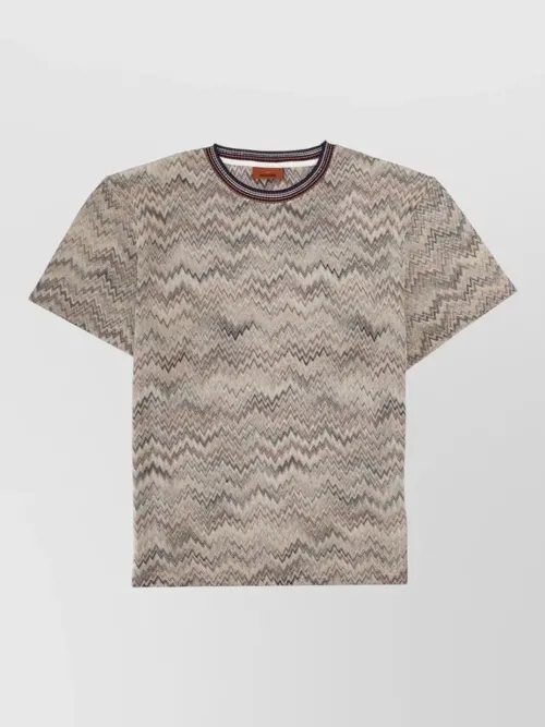 Missoni - chevron pattern crew neck short sleeve shirt