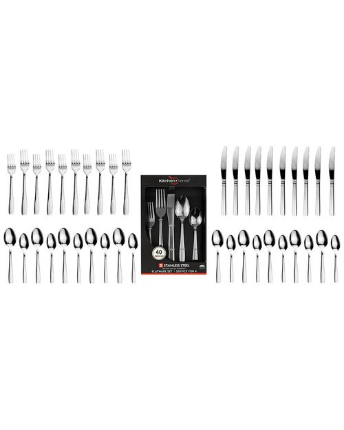 40Pc Stainless Steel Silverware Set