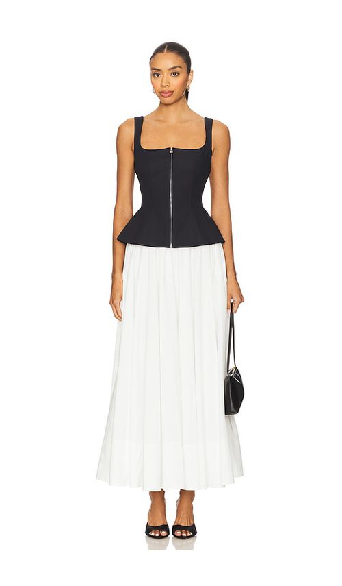 SIMKHAI Jolynn Midi Dress in Black Multi - Black,White. 2 also in