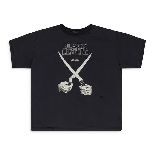 Black BlackList Distressed T Shirt