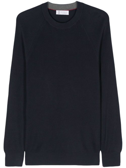 Ribbed-knit jumper - Blue
