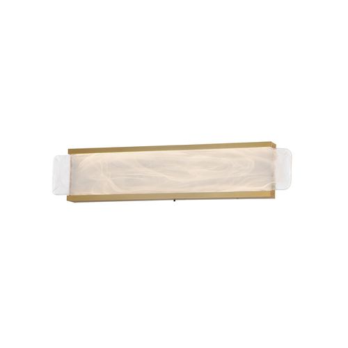 Natural Aged Brass LED Bathroom Vanity Light from the Celine Collection