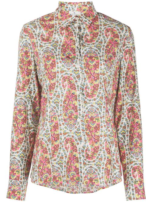 Paisley-print cotton shirt - Pink