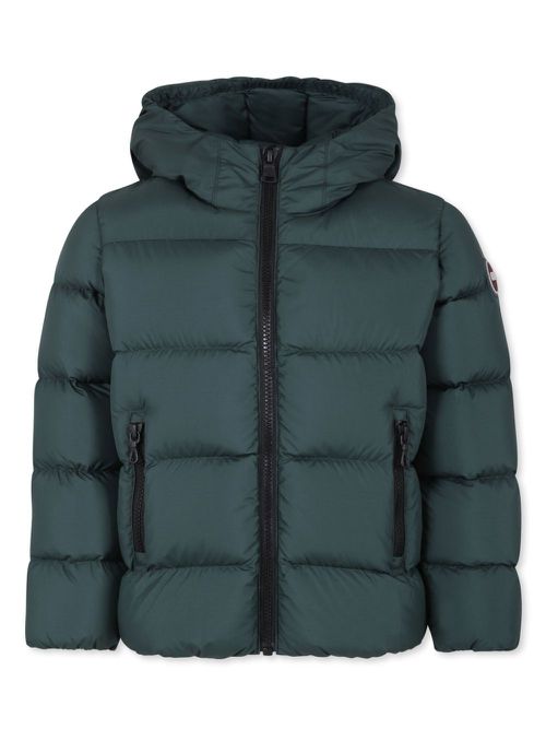 Logo-patch padded jacket - Green