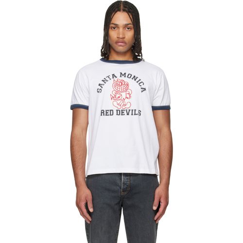 White Weston SM 'Red Devils' Crew Ringer T-shirt