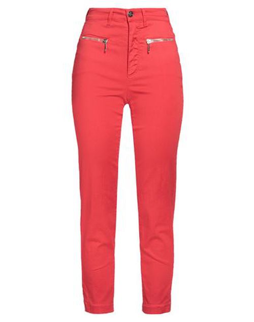 Woman Pants Red Size 26 Cotton, Elastane