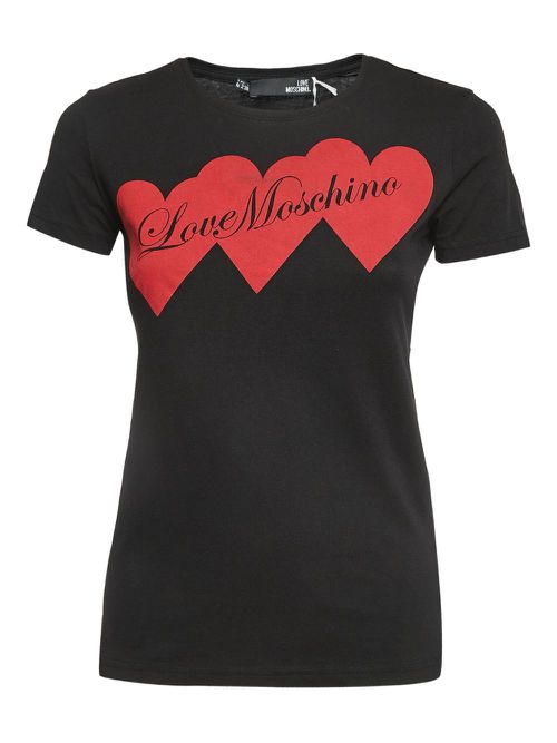 Heart-motif T-shirt - Black