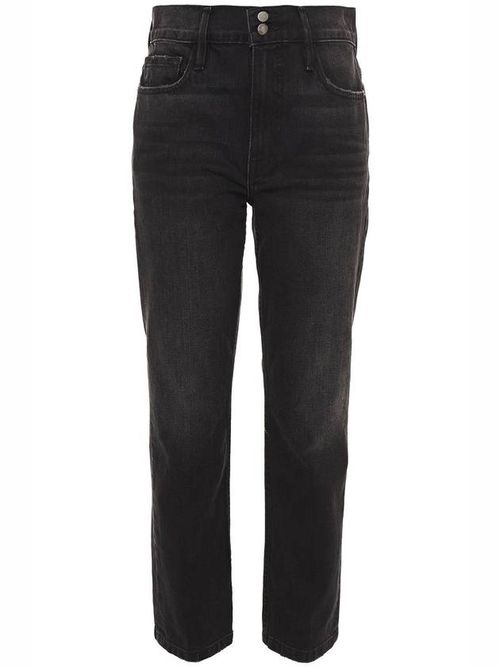 High-rise straight leg jeans - Black