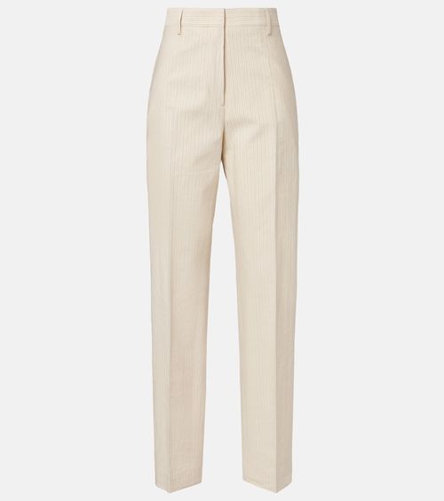 Pilar striped cotton-blend wide-leg pants