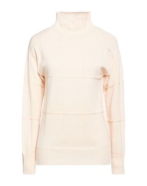 Woman Turtleneck Cream Size S Merino Wool