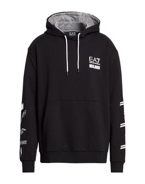 Man Sweatshirt Black Size M Cotton, Polyester