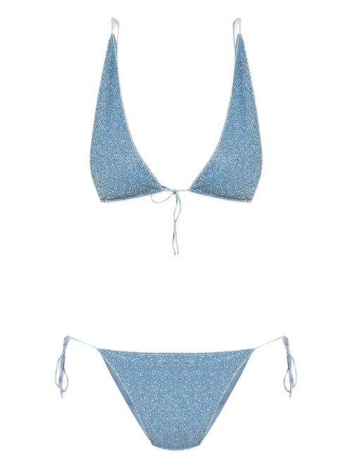 Glitter-detailing bikini - Blue