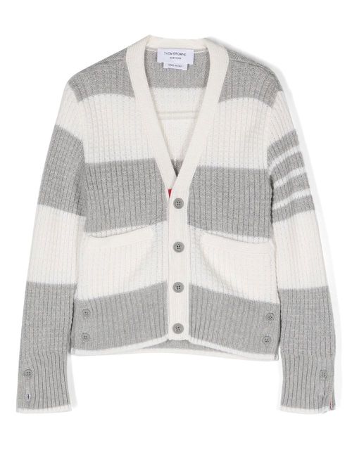 Striped button-up cardigan - Grey