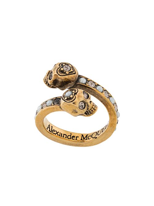 Wrap-around skull ring - Gold
