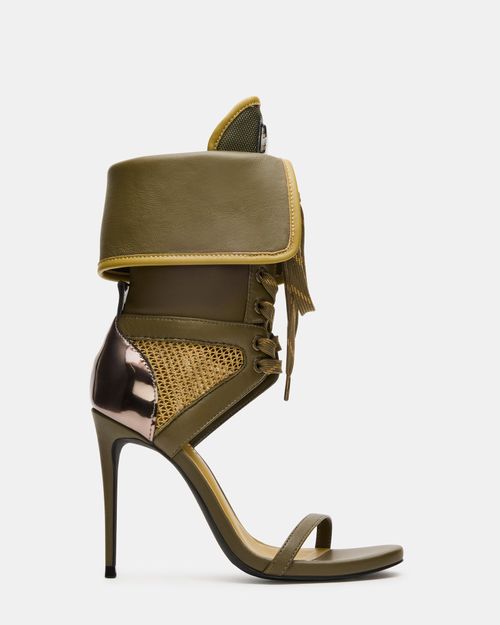 Steve Madden Women's Casella Lace-Up Heels - Olive - - Synthetic