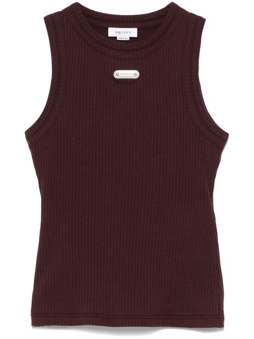 Logo-plaque tank top - Red