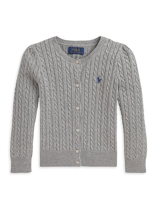 Little Girl's & Girl's Cable-Knit Cardigan - Heather Grey