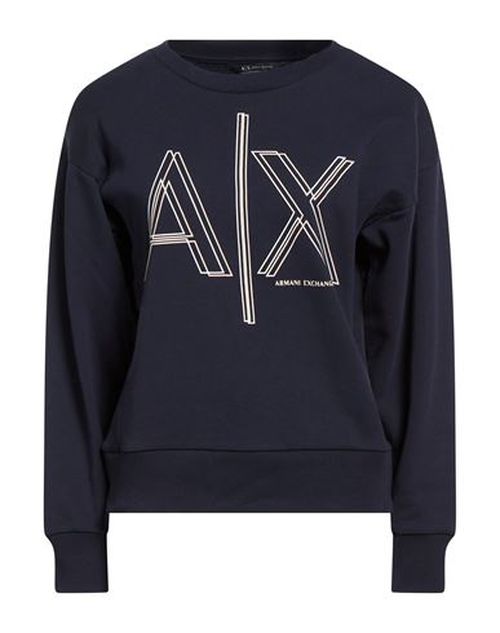 Woman Sweatshirt Navy Size L Cotton, Polyester, Elastane