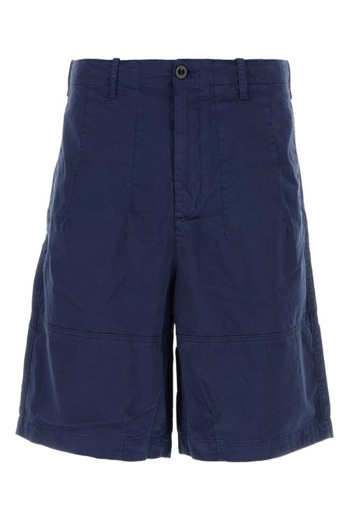 Stretch Cotton Bermuda Shorts — Navy