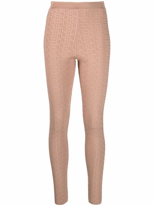 Debossed monogram leggings - Neutrals